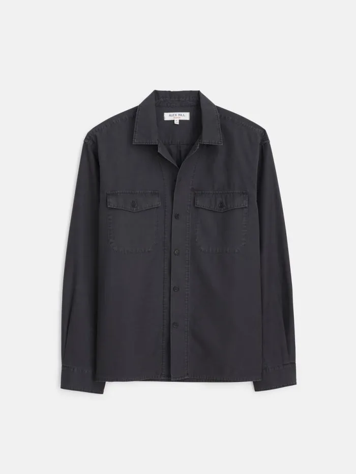 Field Shirt In Crosshatch Cotton Charcoal Men Alex Mill Shirts