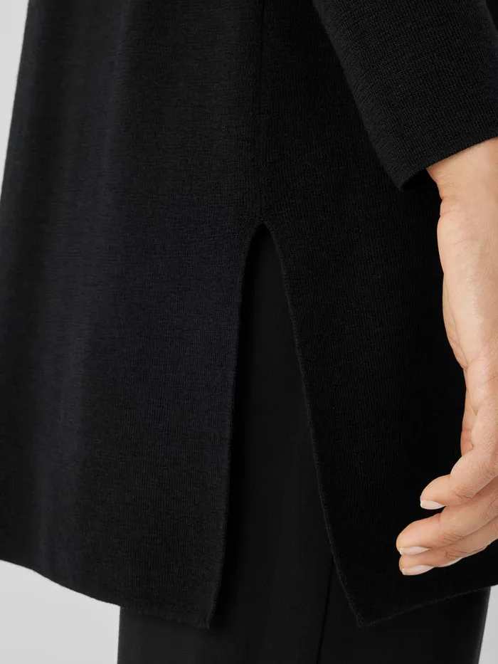 Fine MerinoCardigan In Regenerative Wool Black Women Eileen Fisher Sweaters and Cardigans