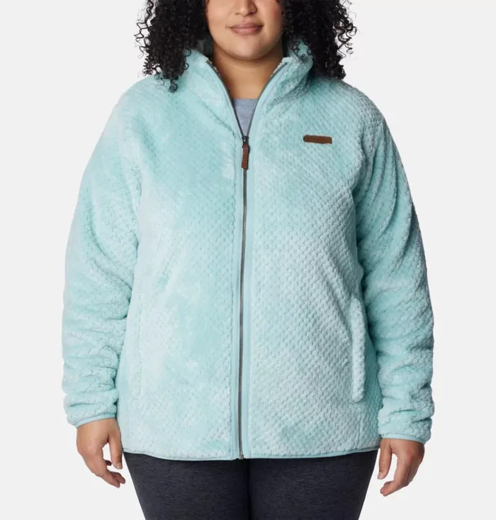 Fire Side II Sherpa Full Zip Fleece 8211 Plus Size Aqua Haze Womens Columbia Sportswear Jackets and Vests