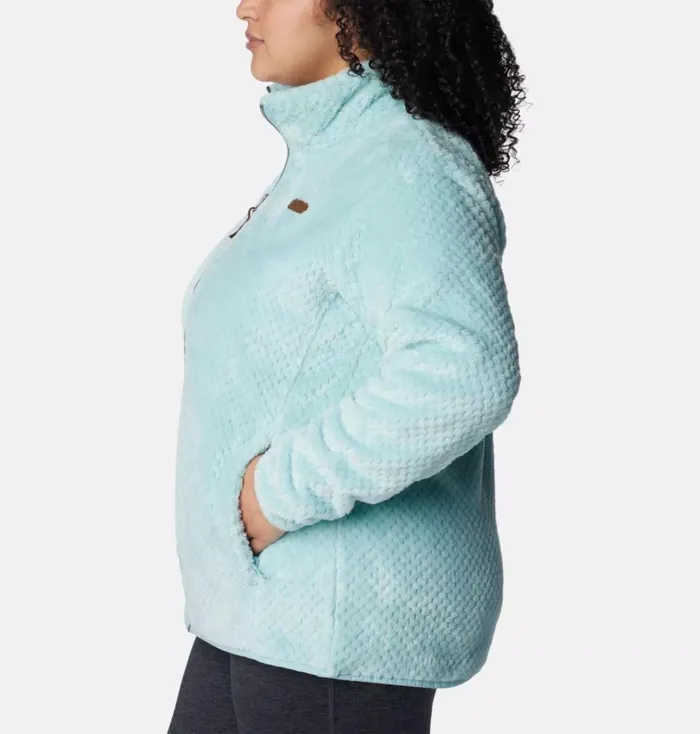 Fire Side II Sherpa Full Zip Fleece 8211 Plus Size Aqua Haze Womens Columbia Sportswear Jackets and Vests