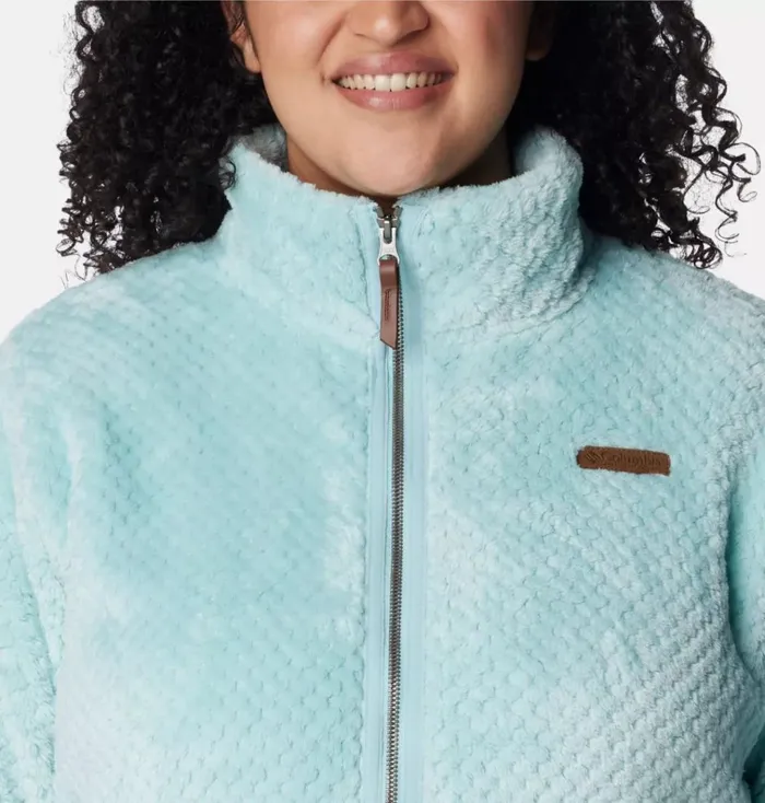 Fire Side II Sherpa Full Zip Fleece 8211 Plus Size Aqua Haze Womens Columbia Sportswear Jackets and Vests