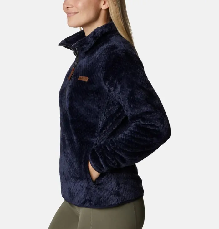 Fire Side Quarter Zip Sherpa Fleece Dark Nocturnal Womens Columbia Sportswear Pullovers and Tops Fire Side Quarter Zip Sherpa Fleece Dark Nocturnal Womens Columbia Sportswear Pullovers and Tops