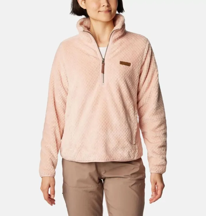 Fire Side Quarter Zip Sherpa Fleece Dusty Pink Womens Columbia Sportswear Pullovers and Tops Fire Side Quarter Zip Sherpa Fleece Dusty Pink Womens Columbia Sportswear Pullovers and Tops