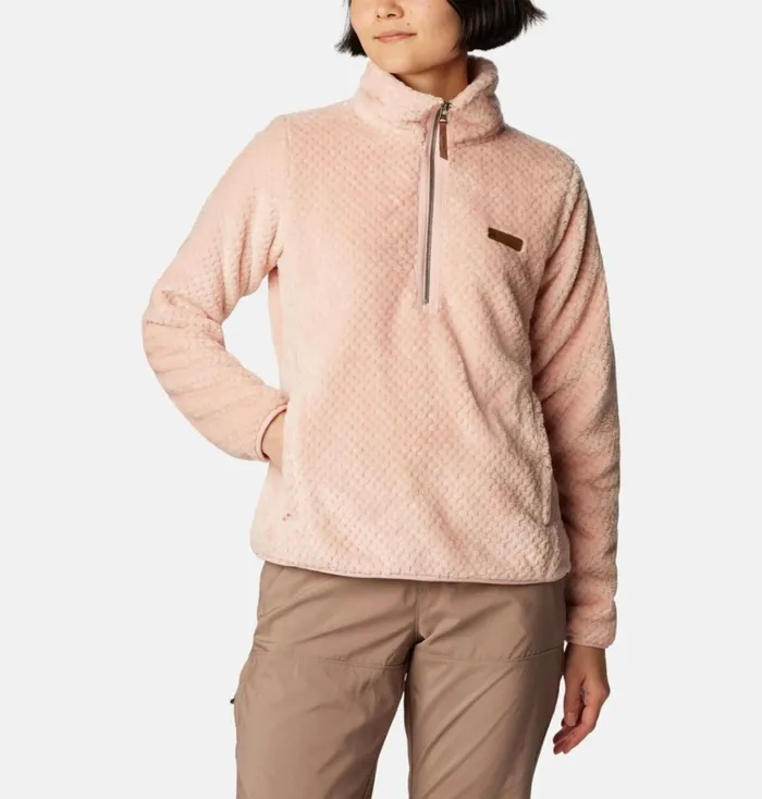 Fire Side Quarter Zip Sherpa Fleece Dusty Pink Womens Columbia Sportswear Pullovers and Tops Fire Side Quarter Zip Sherpa Fleece Dusty Pink Womens Columbia Sportswear Pullovers and Tops