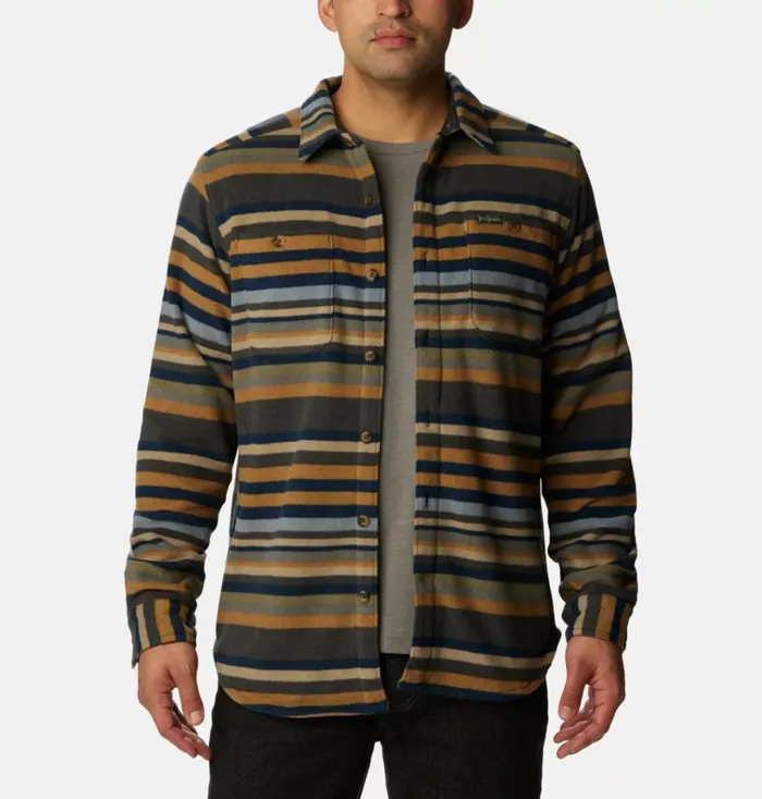 Flare Gun Fleece Over Shirt Shark Surfcrest Stripe Print Mens Columbia Sportswear Pullovers and Tops Flare Gun Fleece Over Shirt Shark Surfcrest Stripe Print Mens Columbia Sportswear Pullovers and Tops