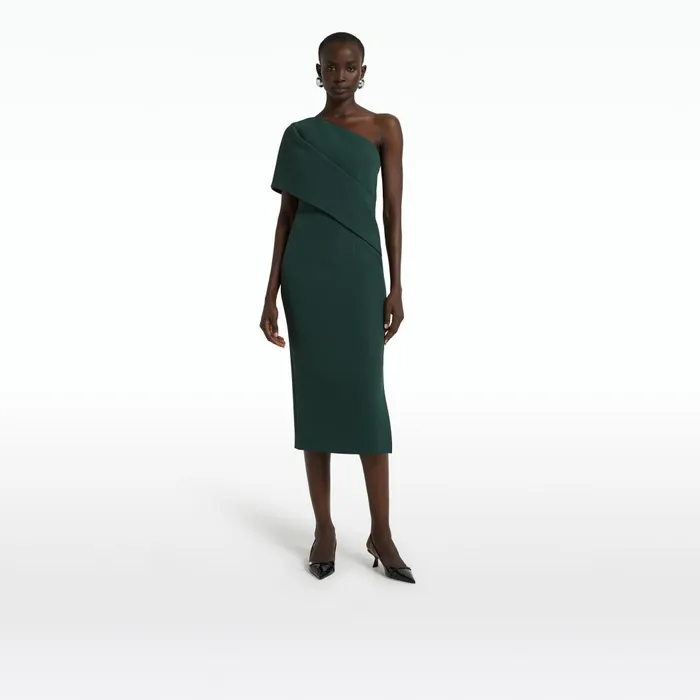 Florenca Darkest Spruce Midi Dress Women Safiyaa Dresses