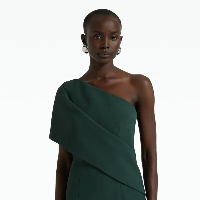 Florenca Darkest Spruce Midi Dress Women Safiyaa Dresses