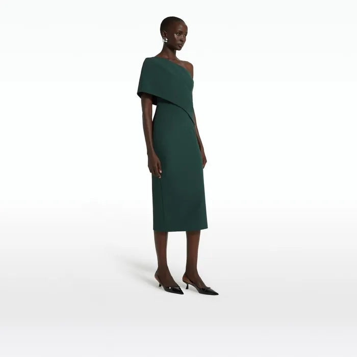 Florenca Darkest Spruce Midi Dress Women Safiyaa Dresses