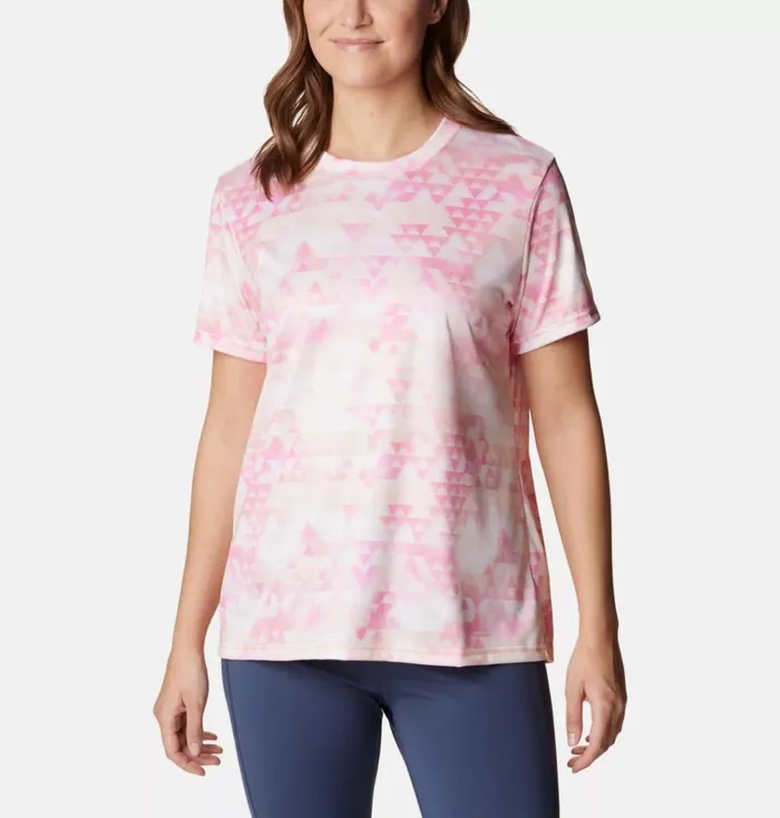 Fork Stream TShirt Peach Blossom Distant Peaks Womens Columbia Sportswear Short Sleeve