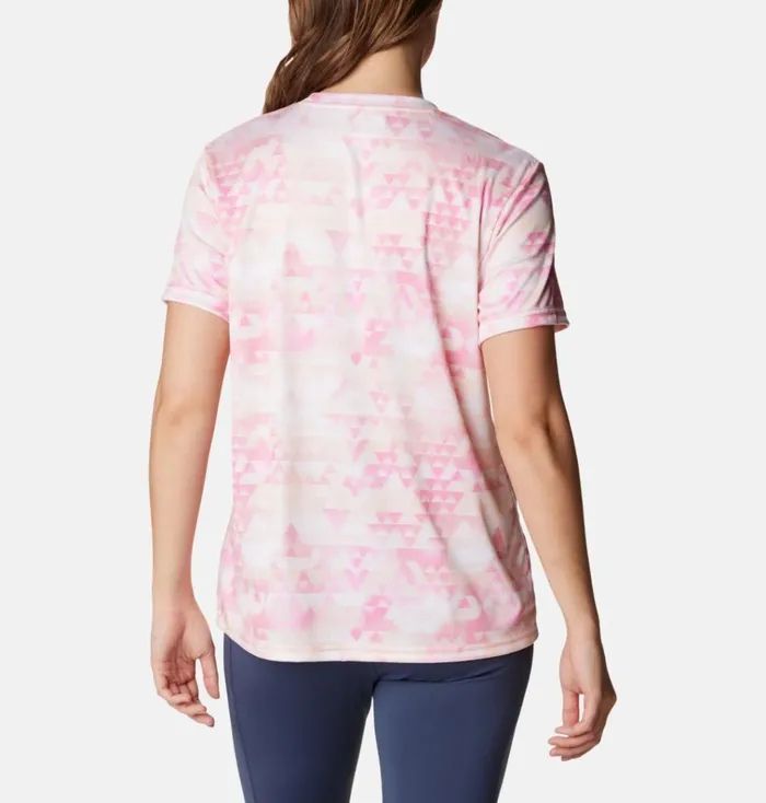 Fork Stream TShirt Peach Blossom Distant Peaks Womens Columbia Sportswear Short Sleeve Fork Stream TShirt Peach Blossom Distant Peaks Womens Columbia Sportswear Short Sleeve