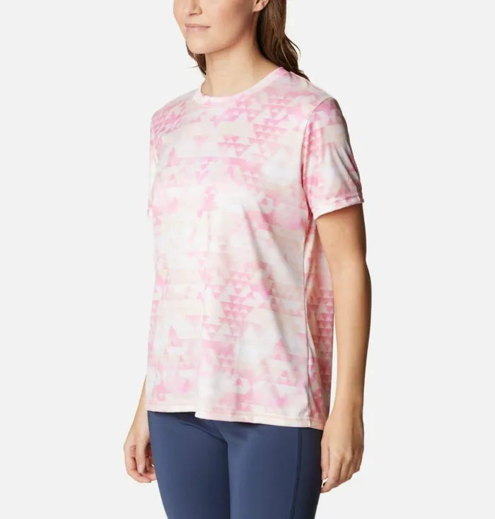 Fork Stream TShirt Peach Blossom Distant Peaks Womens Columbia Sportswear Short Sleeve Fork Stream TShirt Peach Blossom Distant Peaks Womens Columbia Sportswear Short Sleeve