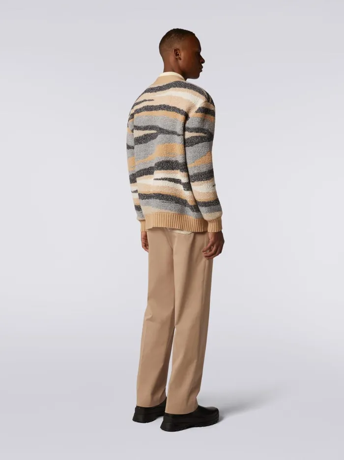 FurEffect Wool Cardigan White Men Missoni Knitwear FurEffect Wool Cardigan White Men Missoni Knitwear