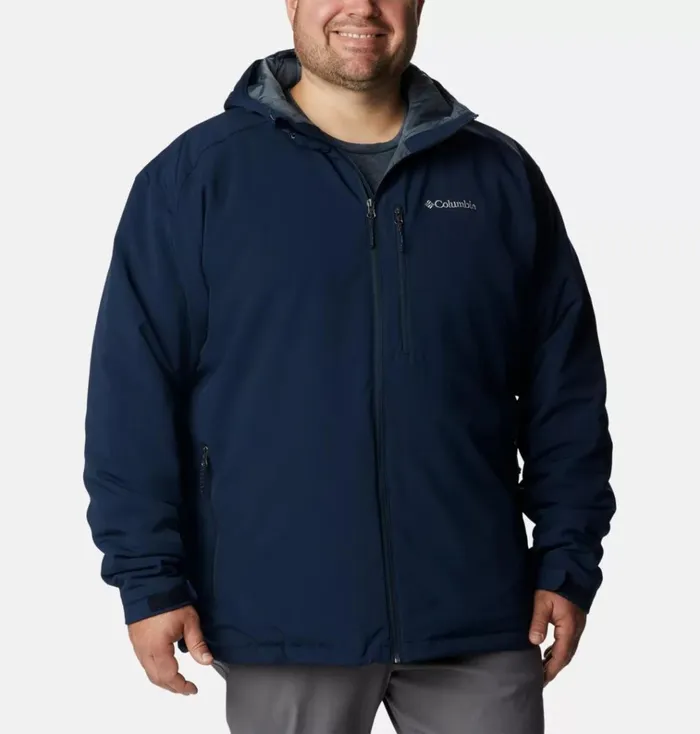 Gate Racer Softshell Hooded Jacket 8211 Big Collegiate Navy Mens Columbia Sportswear Insulated and Down Gate Racer Softshell Hooded Jacket 8211 Big Collegiate Navy Mens Columbia Sportswear Insulated and Down