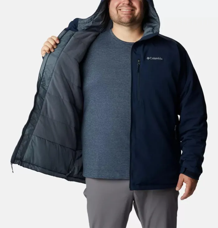 Gate Racer Softshell Hooded Jacket 8211 Big Collegiate Navy Mens Columbia Sportswear Insulated and Down Gate Racer Softshell Hooded Jacket 8211 Big Collegiate Navy Mens Columbia Sportswear Insulated and Down