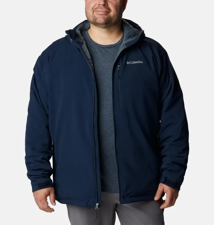 Gate Racer Softshell Hooded Jacket 8211 Big Collegiate Navy Mens Columbia Sportswear Insulated and Down Gate Racer Softshell Hooded Jacket 8211 Big Collegiate Navy Mens Columbia Sportswear Insulated and Down