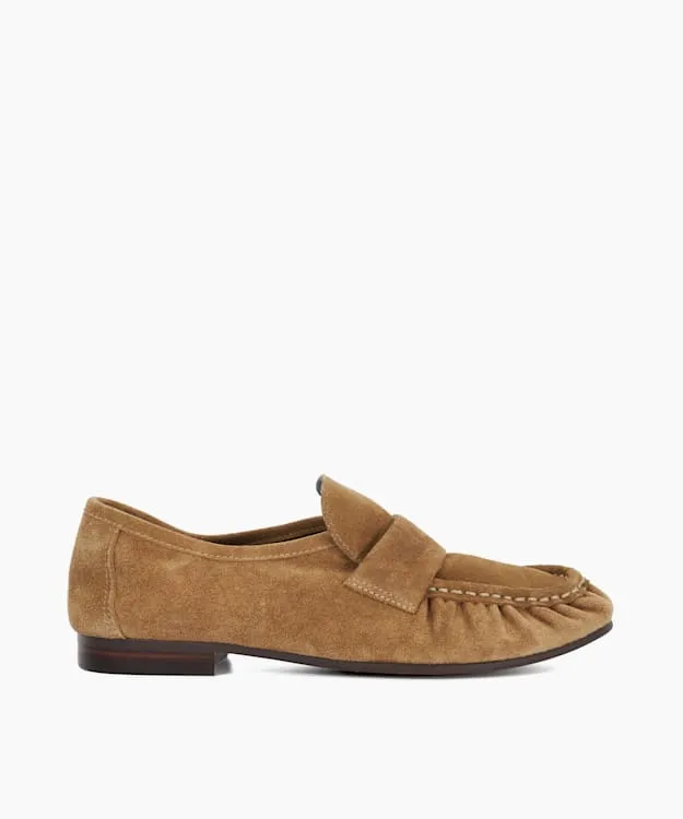Gemi Taupe Gathered Detail Loafers Dune London Neutral Women Dune London Flat Shoes