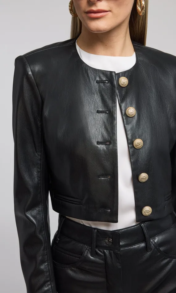 Generation Love Clothing Blazers and Jackets Women Marko Vegan Leather Blazer Black
