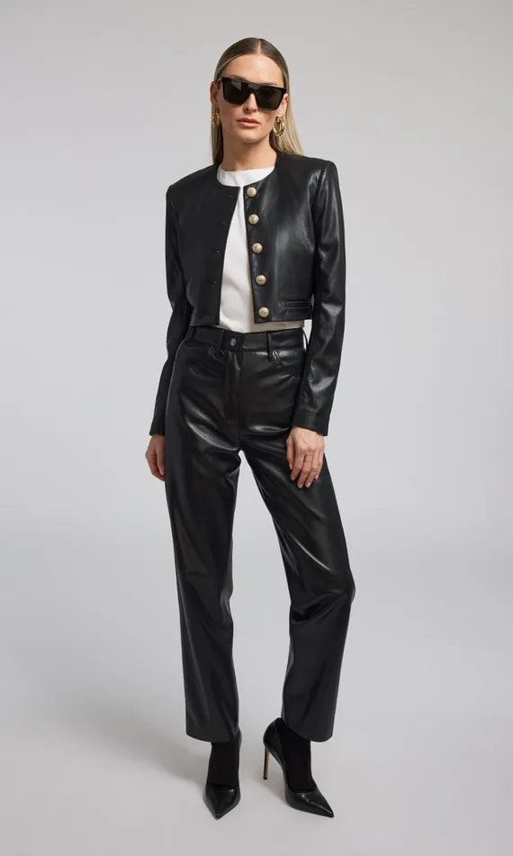 Generation Love Clothing Blazers and Jackets Women Marko Vegan Leather Blazer Black