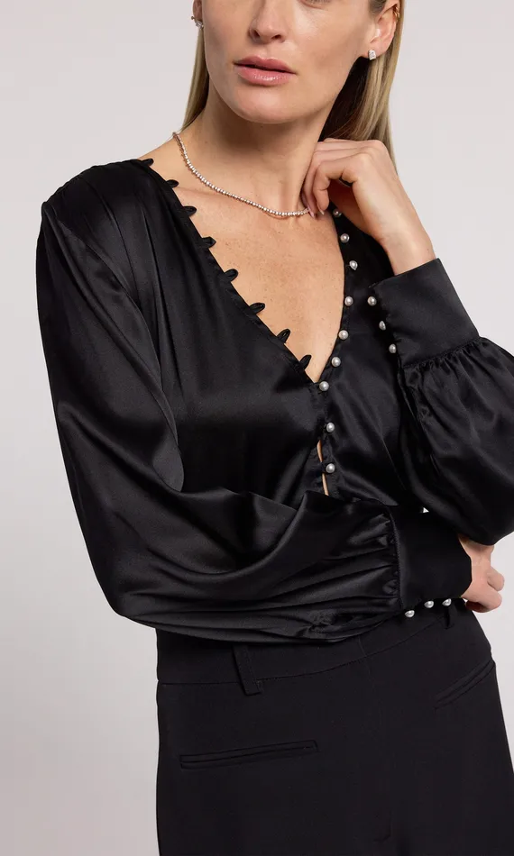 Generation Love Clothing Tops Women Tasmina Blouse Black