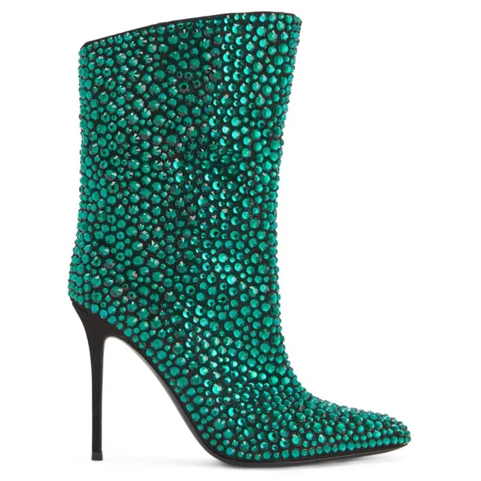 Giuseppe Zanotti Boots Merissa Sparkle Green 8211 Women