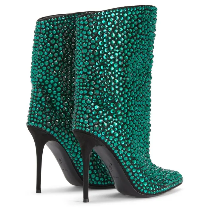 Giuseppe Zanotti Boots Merissa Sparkle Green 8211 Women Giuseppe Zanotti Boots Merissa Sparkle Green 8211 Women