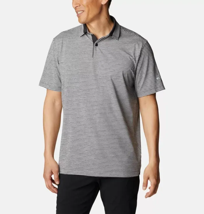 Golden Hills Golf Polo Black Mens Columbia Sportswear Short Sleeve