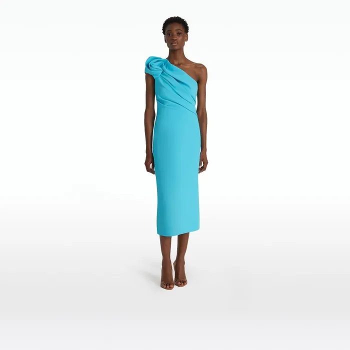 Granalle Aquamarine Midi Dress Women Safiyaa Dresses