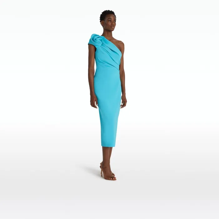 Granalle Aquamarine Midi Dress Women Safiyaa Dresses