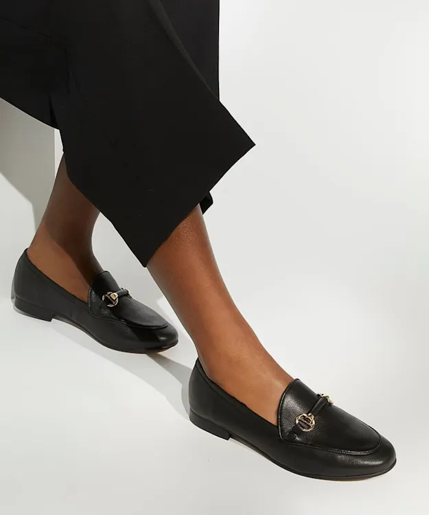 Grandeur Black MetalTrimSnaffle Loafers Dune London Black Leather Women Dune London Flat Shoes Grandeur Black MetalTrimSnaffle Loafers Dune London Black Leather Women Dune London Flat Shoes