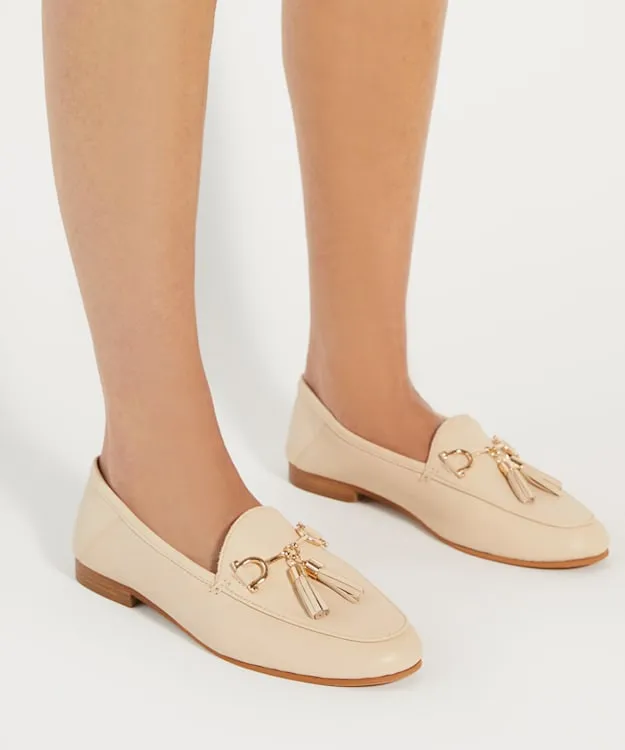 Graysons Ecru Tassel Trimmed Loafers Dune London Neutral Women Dune London Flat Shoes Graysons Ecru Tassel Trimmed Loafers Dune London Neutral Women Dune London Flat Shoes