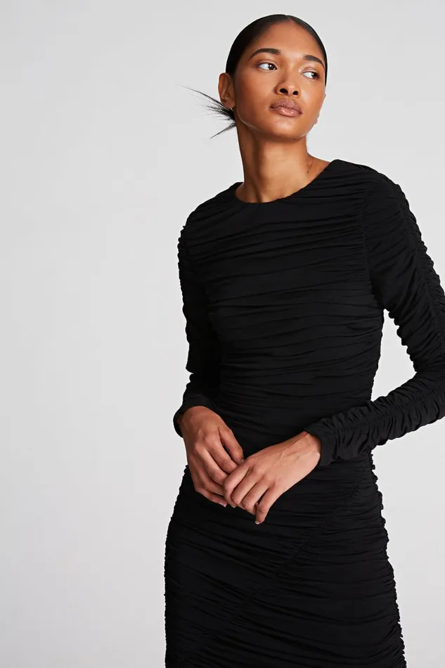 Gwen Dress In Stretch Jersey Black Women Halston Cocktail