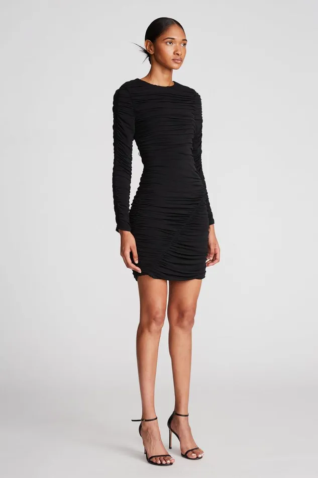 Gwen Dress In Stretch Jersey Black Women Halston Cocktail