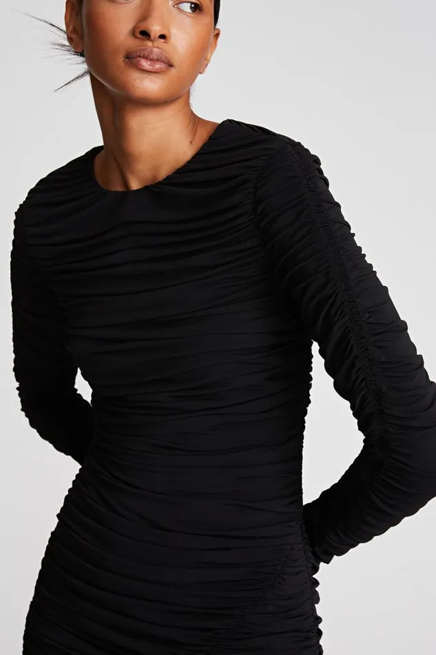 Gwen Dress In Stretch Jersey Black Women Halston Cocktail