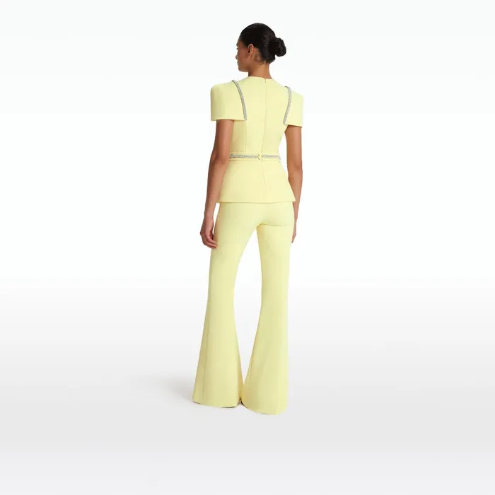 Halluana Pale Yellow Trousers Women Safiyaa Trousers