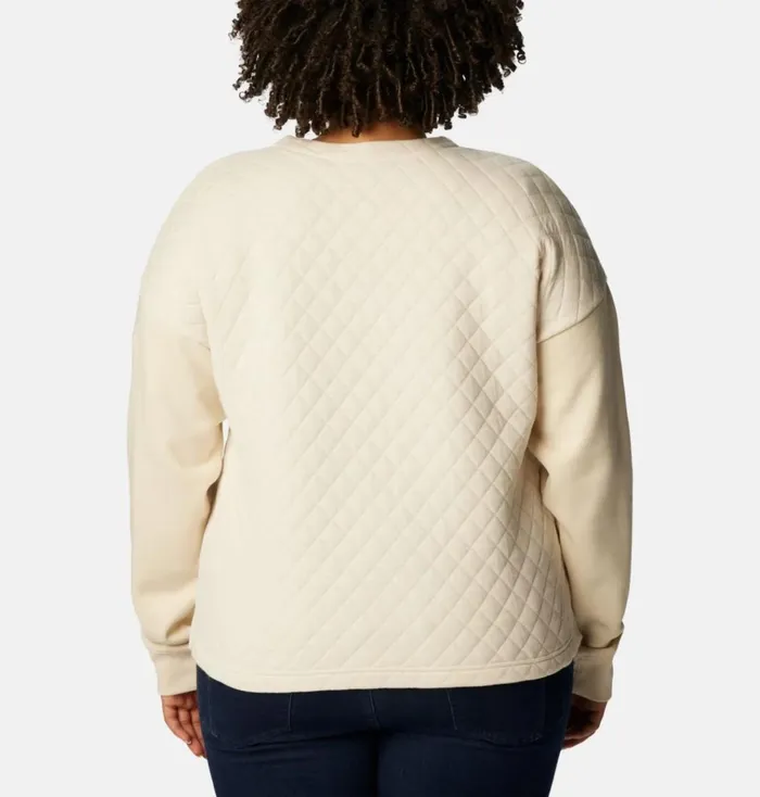 Hart Mountain Quilted Crew 8211 Plus Size Chalk Womens Columbia Sportswear Pullovers and Tops Hart Mountain Quilted Crew 8211 Plus Size Chalk Womens Columbia Sportswear Pullovers and Tops