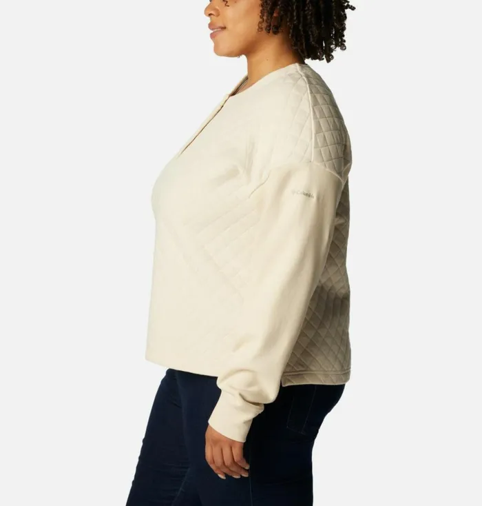 Hart Mountain Quilted Crew 8211 Plus Size Chalk Womens Columbia Sportswear Pullovers and Tops Hart Mountain Quilted Crew 8211 Plus Size Chalk Womens Columbia Sportswear Pullovers and Tops