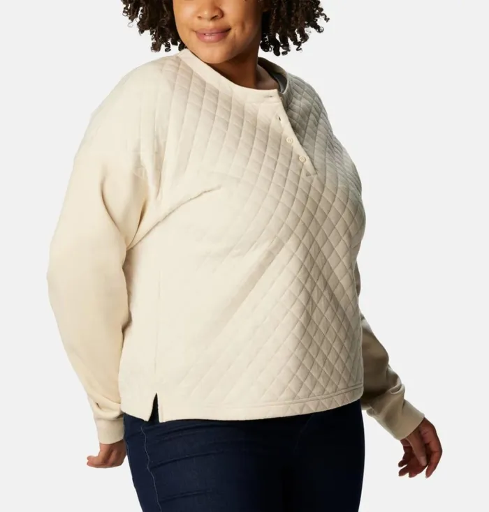 Hart Mountain Quilted Crew 8211 Plus Size Chalk Womens Columbia Sportswear Pullovers and Tops Hart Mountain Quilted Crew 8211 Plus Size Chalk Womens Columbia Sportswear Pullovers and Tops