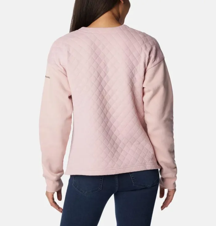 Hart Mountain Quilted Crew Dusty Pink Womens Columbia Sportswear Pullovers and Tops Hart Mountain Quilted Crew Dusty Pink Womens Columbia Sportswear Pullovers and Tops