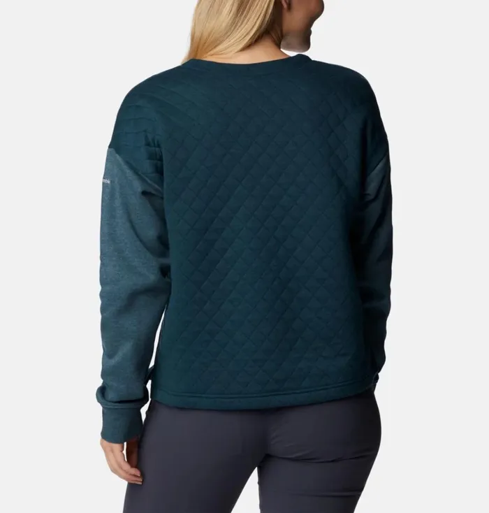 Hart Mountain Quilted Crew Night Wave Heather Womens Columbia Sportswear Pullovers and Tops Hart Mountain Quilted Crew Night Wave Heather Womens Columbia Sportswear Pullovers and Tops