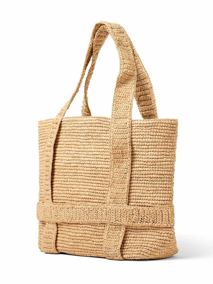 Hat Attack The Original Straw Traveler Bag 8211 Natural Natural Women Faherty Bags and Wallets