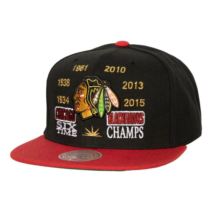Hats and Headwear Men Mitchell and Ness Champ Is Here Snapback Chicago Blackhawks