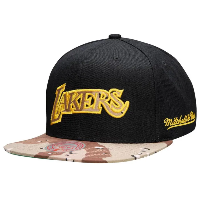 Hats and Headwear Men Mitchell and Ness Choco Camo Snapback HWC Los Angeles Lakers