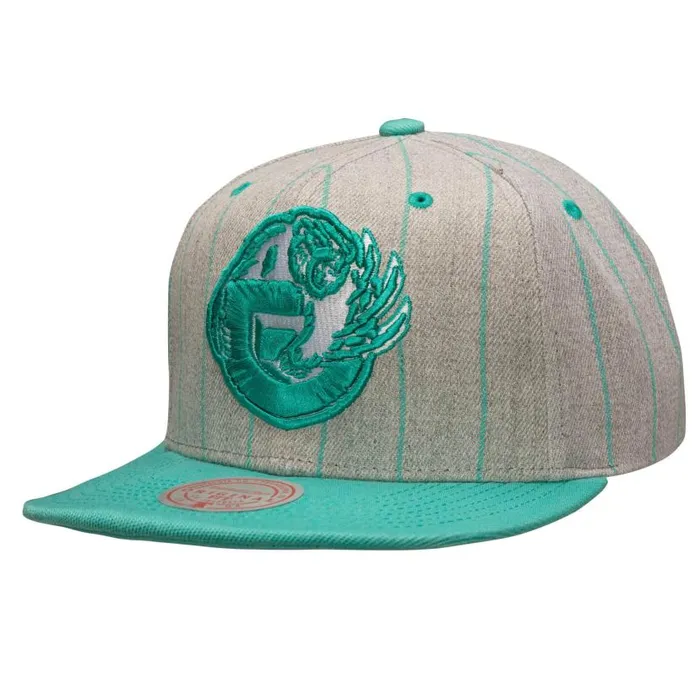 Hats and Headwear Men Mitchell and Ness Grey Pin Pop Snapback HWC Vancouver Grizzlies