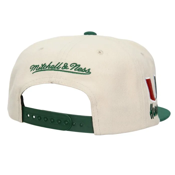 Hats and Headwear Men Mitchell and Ness Just Don Cream Snapback University Of Miami Hats and Headwear Men Mitchell and Ness Just Don Cream Snapback University Of Miami