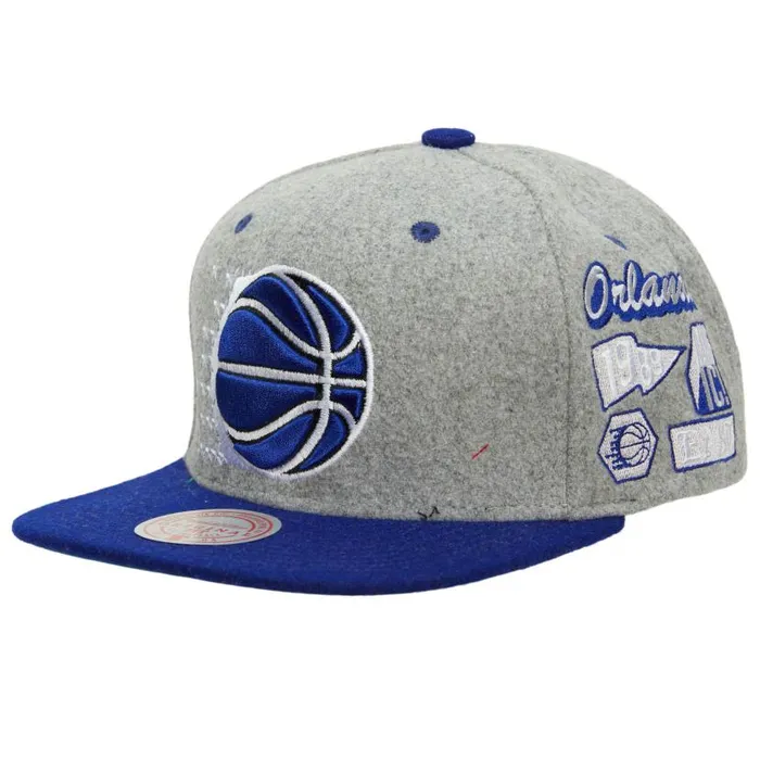 Hats and Headwear Men Mitchell and Ness Melton Patch Snapback HWC Orlando Magic