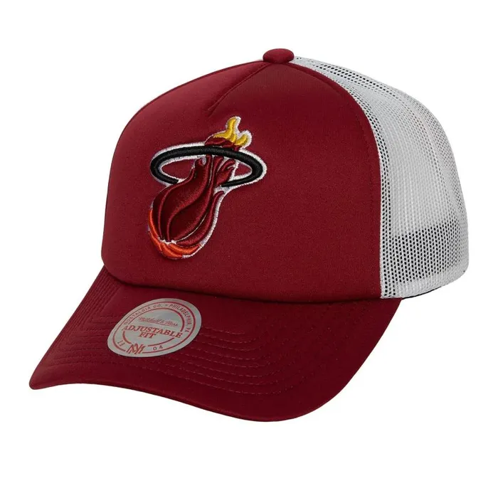 Hats and Headwear Men Mitchell and Ness Off The Backboard Trucker Snapback HWC Miami Heat Hats and Headwear Men Mitchell and Ness Off The Backboard Trucker Snapback HWC Miami Heat