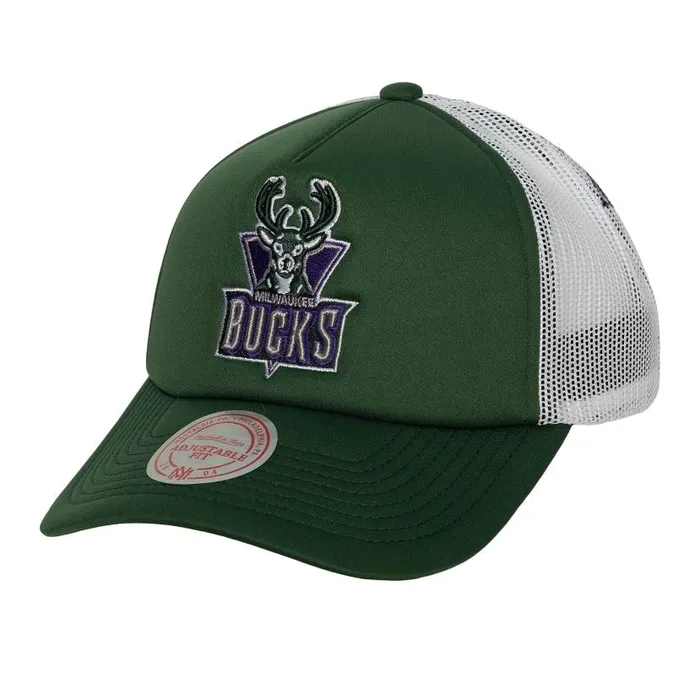 Hats and Headwear Men Mitchell and Ness Off The Backboard Trucker Snapback HWC Milwaukee Bucks Hats and Headwear Men Mitchell and Ness Off The Backboard Trucker Snapback HWC Milwaukee Bucks