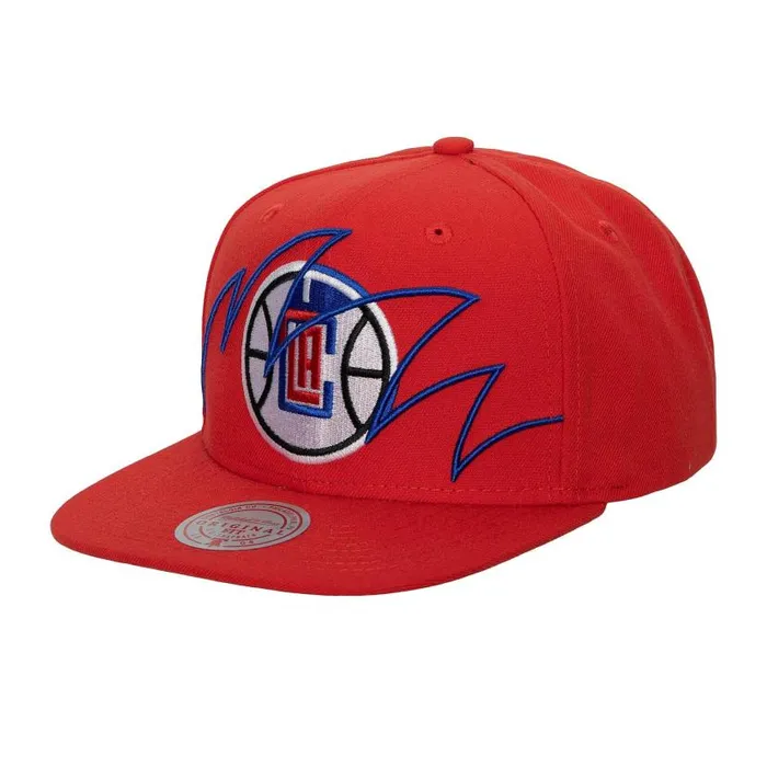 Hats and Headwear Men Mitchell and Ness Shark Bite Snapback Los Angeles Clippers