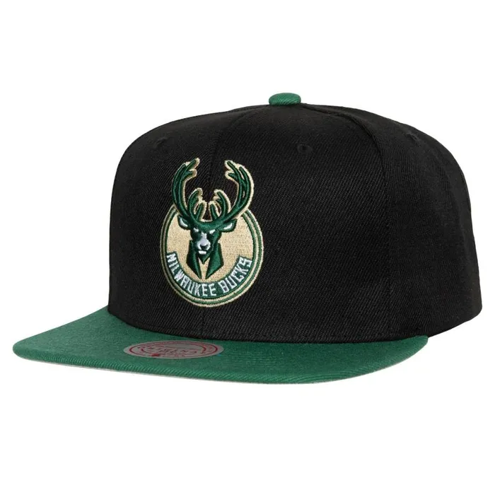 Hats and Headwear Men Mitchell and Ness Side Core 20 Snapback Milwaukee Bucks