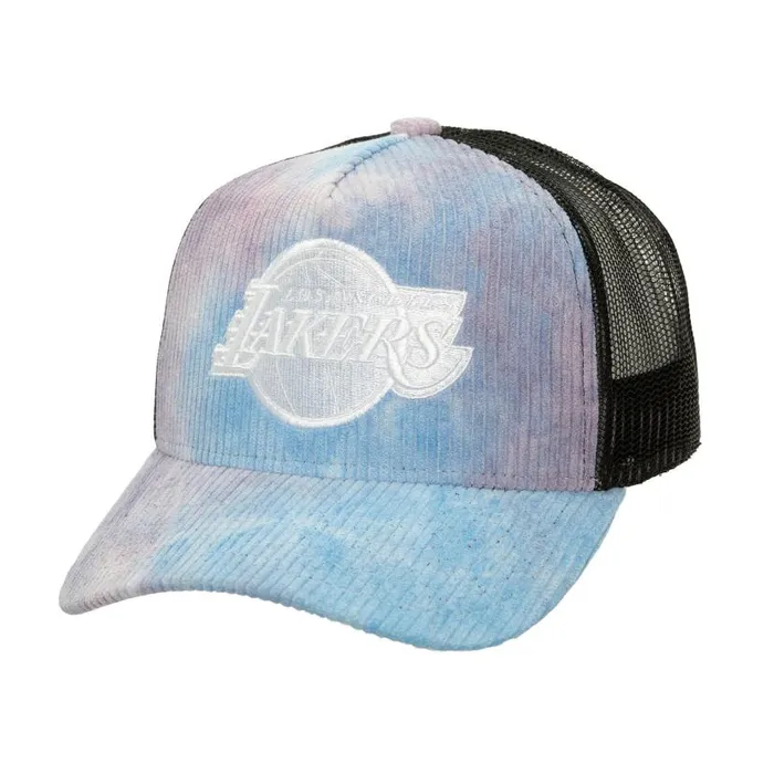 Hats and Headwear Men Mitchell and Ness Spring Time Cord Trucker Los Angeles Lakers